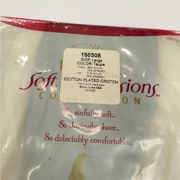 Silkies Nylons size Large Navy Blue & Taupe - Lot of 3 - Vintage - Made in USA - Picture 4 of 9